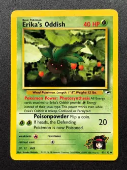 2000 Pokemon TCG Gym Heroes -Erika's Oddish- Uncommon #47/132 - Image 1