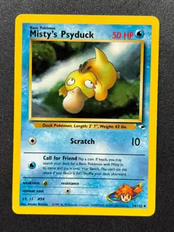 2000 Pokemon TCG Gym Heroes -Misty's Psyduck- Uncommon #54/132 - Image 1