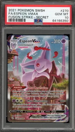 Pokemon Espeon VMAX Fusion Strike Full Alt Art #270 PSA 10 Gem Mint - Image 1