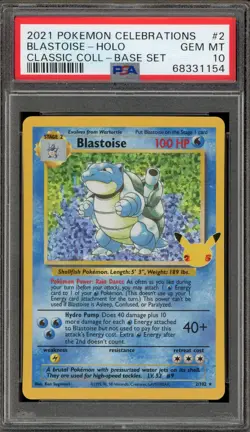 Pokemon Blastoise Celebrations Classic Coll. Base Set Holo Rare #2 PSA 10 - Image 1