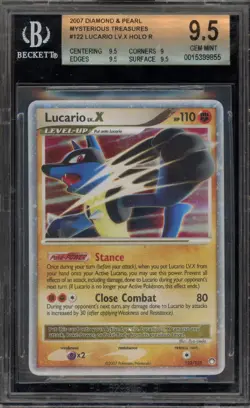 Pokemon Lucario Lv.X Mysterious Treasures Holo Ultra Rare #122 BGS 9.5 - Image 1
