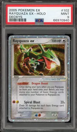 Pokemon Rayquaza ex EX Deoxys Holo Ultra Rare #102 PSA 9 Mint - Image 1