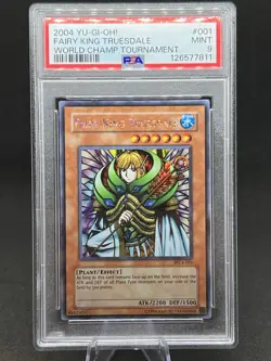 Yugioh Fairy King Truesdale WC4-001 Prismatic Secret Rare Promo PSA 9 Mint - Image 1