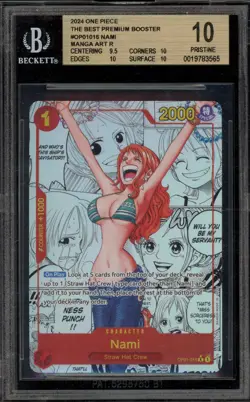 One Piece CCG Nami PRB01 Manga Alternate Art OP01-016 BGS 10 Pristine - Image 1