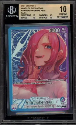 One Piece CCG Vinsmoke Reiju Wings of the Captain PAR L OP06-042 BGS 10 Pristine - Image 1
