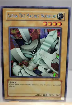 Yu-Gi-Oh! Alpha the Magnet Warrior DOR-001 Prismatic Secret Rare Unlimited - Image 1