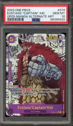 One Piece CCG Eustass"Captain"Kid Manga Alternate Art OP05-074 PSA 10 Gem Mint - Image 1
