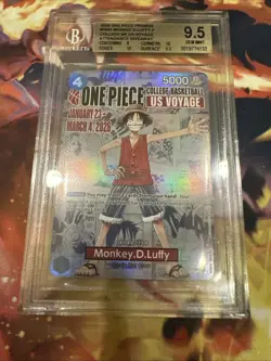 2026 ONE PIECE PROMOS COLLEGE BASKETBALL US VOYAGE #P055 MONKEY.D.LUFFY BGS 9.5 - Image 2