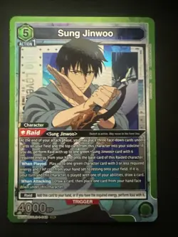 Union Arena UE17BT: SOLO LEVELING Sung Jinwoo UE17BT/SLG-1-049 Super Rare SR NM - Image 1