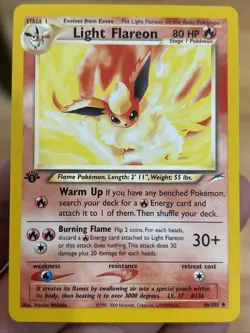 Light Flareon 46/105 Neo Destiny Regular 1st Edition Pokemon Card Wizards - Image 1