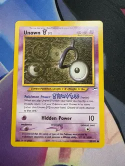 Unown V 89/105 Common Neo Destiny Pokemon Card Game Tcg Vintage 2002 - Image 1