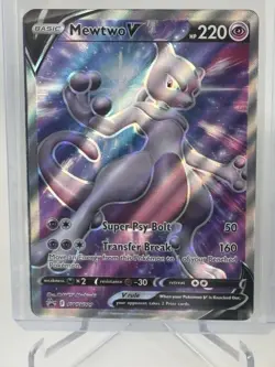 Mewtwo V SWSH229 Promo Pokemon Card Psychic Genetic Pokemon NM - Image 1