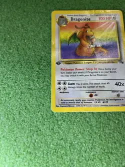 Pokemon TCG Dragonite Non Holo Rare Card 19/62 Fossil 1999 First Edition - Image 2