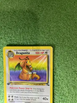 Pokemon TCG Dragonite Non Holo Rare Card 19/62 Fossil 1999 First Edition - Image 4