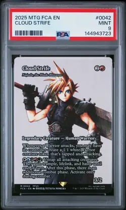 2025 MTG Final Fantasy Through The Ages #0042 Cloud Strife PSA 9 - Image 1