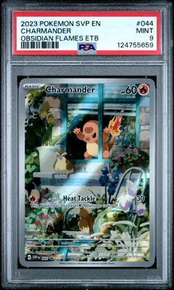 PSA 9 Mint 2023 Pokemon SVP EN Charmander Obsidian Flames ETB #044 - Image 1