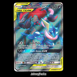 Greninja & Zoroark GX 107/214 - 2019 Unbroken Bonds Tag Team Pokemon Card HP/DMG - Image 1