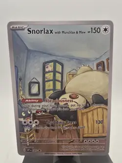 Snorlax With Munchlax And Mew FAN ART Pokemon Card Tcg - Image 1