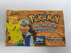 Empty Vintage Topps Pokemon Series 1 Booster Pack Wrapper No Cards - Image 1