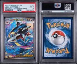 2025 POKEMON PFL EN-PHANTASMAL FLAMES #127 MEGA SHARPEDO EX SIR PSA 9 - Image 3