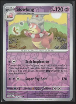 Slowking Uncommon SV07: Stellar Crown 058/142 NM Pokemon Card Reverse Holo - Image 1