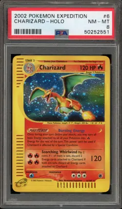 Pokemon Charizard Expedition Holo Rare #6 PSA 8 - Image 1