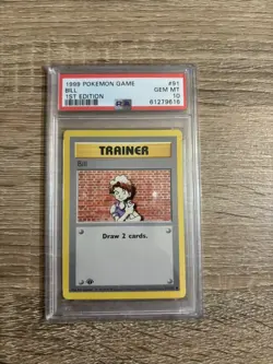 1999 Pokemon 1st Edition Base Set Bill 91/102 PSA 10 GEM MINT ENGLISH - Image 1