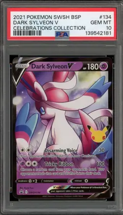 Pokemon Dark Sylveon V Celebrations Coll. Black Star Holo Promo SWSH134 PSA 10 - Image 1