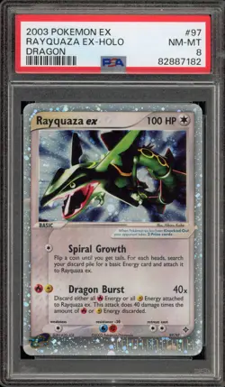 Pokemon Rayquaza ex EX Dragon Holo Ultra Rare #97 PSA 8 - Image 1