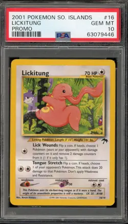 Pokemon Lickitung Southern Islands Promo #16 PSA 10 Gem Mint - Image 1