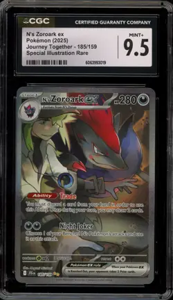 Pokemon N's Zoroark ex Journey Together Special Illustration Rare #185 CGC 9.5 - Image 1