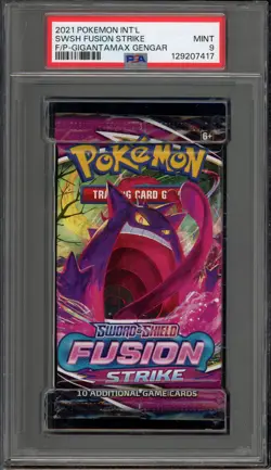 Pokemon Fusion Strike Gigantamax Gengar Sealed Booster Pack PSA 9 Mint - Image 1