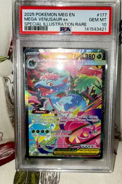 2025 POKEMON MEGA EVOLUTION SPECIAL ILLUSTRATION RARE MEGA VENUSAUR EX PSA 10 - Image 1