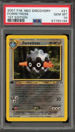 Pokemon Forretress Neo Discovery 1st Edition NON Holo Rare #21 PSA 10 Gem Mint - Image 1