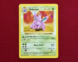 1999 Shadowless Base Set Nidorino 37/102 Pokemon TCG Uncommon MP - Image 1