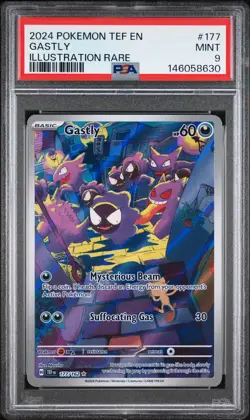 2024 POKEMON TEF EN-TEMPORAL FORCES ILLUSTRATION RARE #177 GASTLY PSA 9 - Image 1