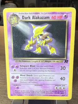 Pokemon Dark Alakazam 18/82 Non Holo Team Rocket Rare Unlimited English - HP - Image 1