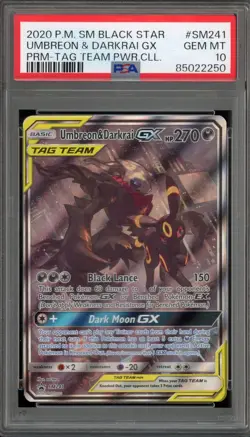 Pokemon Umbreon & Darkrai GX Tag Team Powers Coll. Full Art Promo SM241 PSA 10 - Image 1
