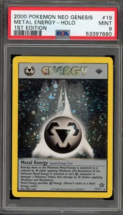 Pokemon Metal Energy Neo Genesis 1st Edition Holo Rare #19 PSA 9 Mint - Image 1