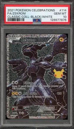 Pokemon Zekrom Celebrations Classic Coll. Black & White Full Art #114 PSA 10 - Image 1