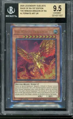 The Winged Dragon Of Ra Alt Art LED7-EN000 Ultra Rare Yugioh Bgs 9.5 Gold *557 - Image 1