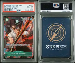 2025 One Piece TCG Dracule Mihawk Alt Art PSA 10 OP12-030 Legacy of the Master - Image 1