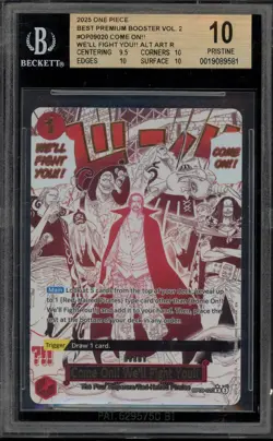 One Piece CCG Come On We'll Fight You PRB02 Alt Art OP09-020 DAMAGED SLAB BGS 10 - Image 1