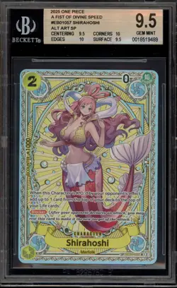 One Piece CCG Shirahoshi Fist of Divine Speed Alt Art EB01-057 BGS 9.5 - Image 1