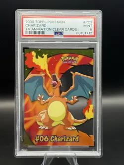 PSA 9 Charizard PC3 2000 Topps TV Animation Clear Cards Pokemon - Image 1