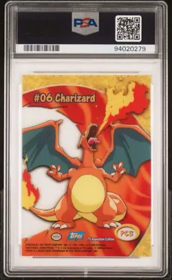 CHARIZARD 2000 TOPPS POKEMON TV ANIMATION CLEAR CARDS #PC3 CHARIZARD PSA 9 MINT - Image 2