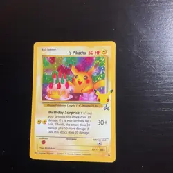 Pokemon Pikachu TCG Holo Rare Card Birthday Celebrations NM/Mint Condition - Image 3