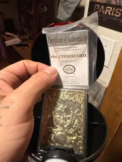 1999 Pokemon CHARIZARD 23k Gold Plated Trading Card Burger King Red Box - Image 1