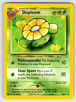 Skiploom 49/111 Neo Genesis Pokemon Card Vintage WOTC Nintendo Uncommon - Mp - Image 1
