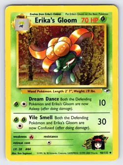 Erika's Gloom 46/132 2000 Gym Heroes Pokemon Card Vintage WOTC Uncommon - Mp - Image 1